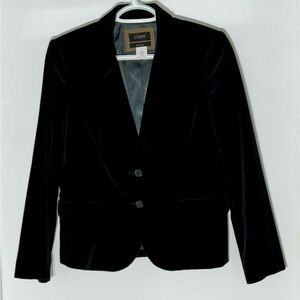 J. Crew black velvet Schoolboy blazer 8P. Like new condition